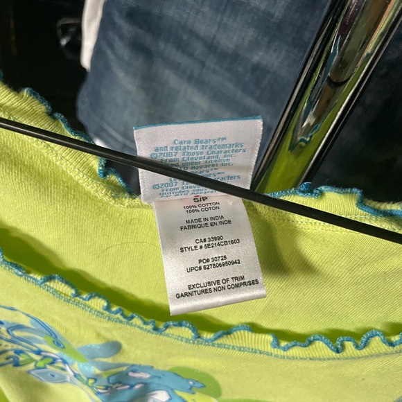 Y2K Harajuku ruffled blue and green Care Bears tank top - Picture 3 of 3